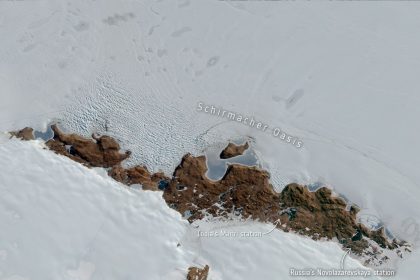 A research station on the Antarctic ice sheet