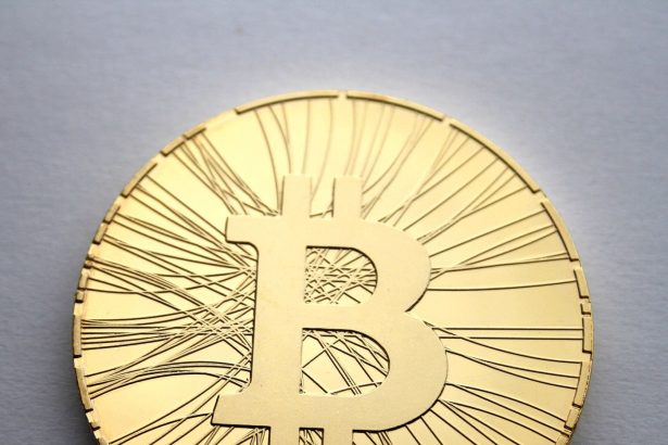 Physical bitcoin tokens arranged on a dark surface