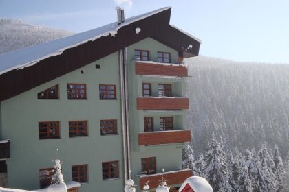 city apartment buildings exterior on a residential street