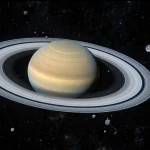 Newsroom style image of Saturn with charts showing a rising moon count