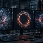 AI technology concept showing a digital web network under strain